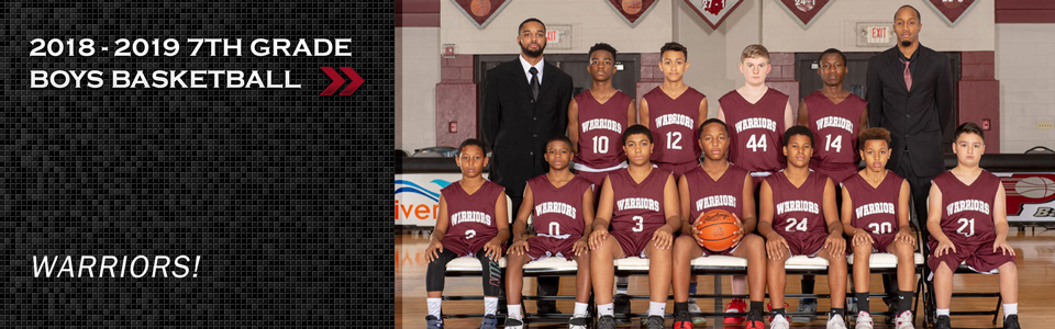 2018-2019 Boys 7th Grade Basketball Team